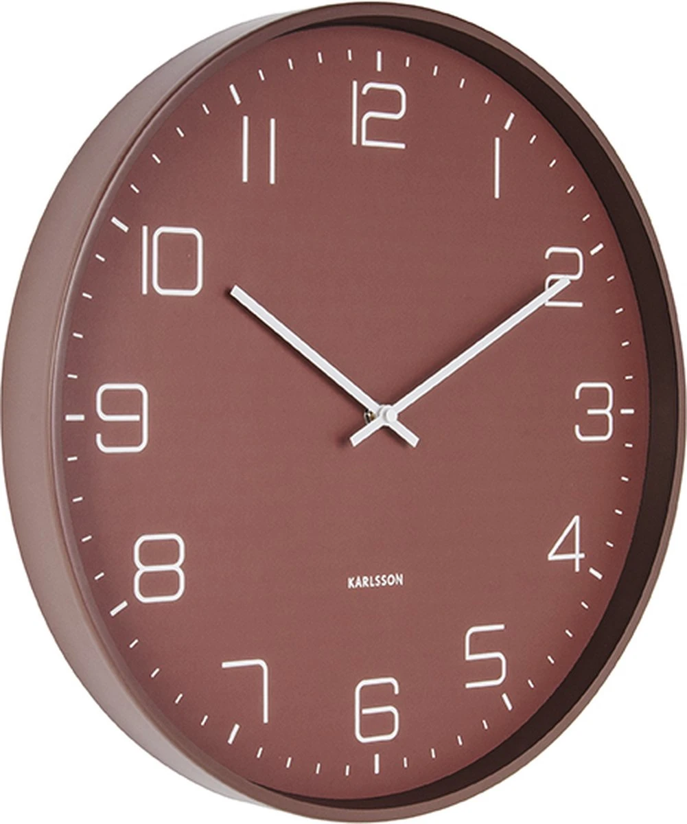 Karlsson Wandklok Lofty - IJzer Mat Warm Rood, - Ø40cm