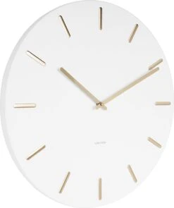 Karlsson Wandklok Charm - Wit - Staal - Gouden Wijzers