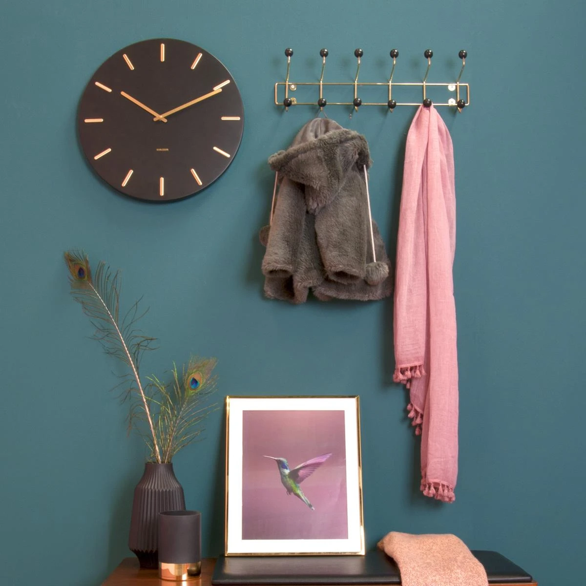 Karlsson Charm Wandklok Ø 45 Cm - Zwart - Afbeelding 4