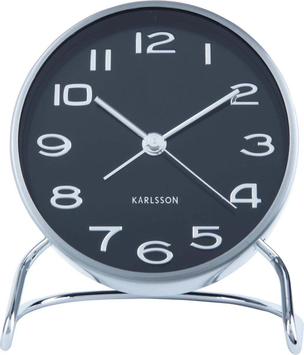 Karlsson Wekker Classical Numbers - Zwart - Ø9,5x11cm - Afbeelding 2