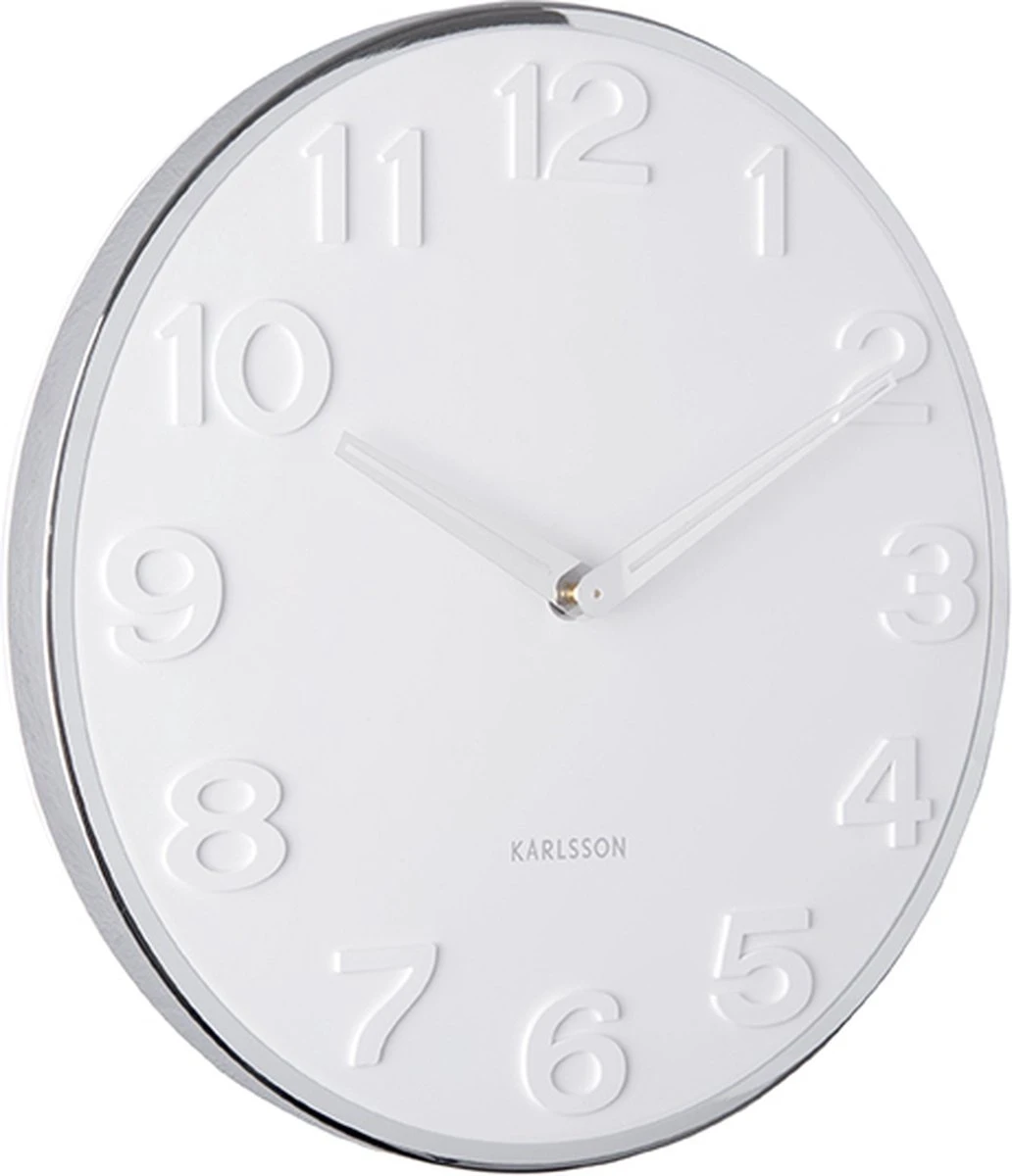 Karlsson Wandklok New Original Numbers - Wit - Ø30cm
