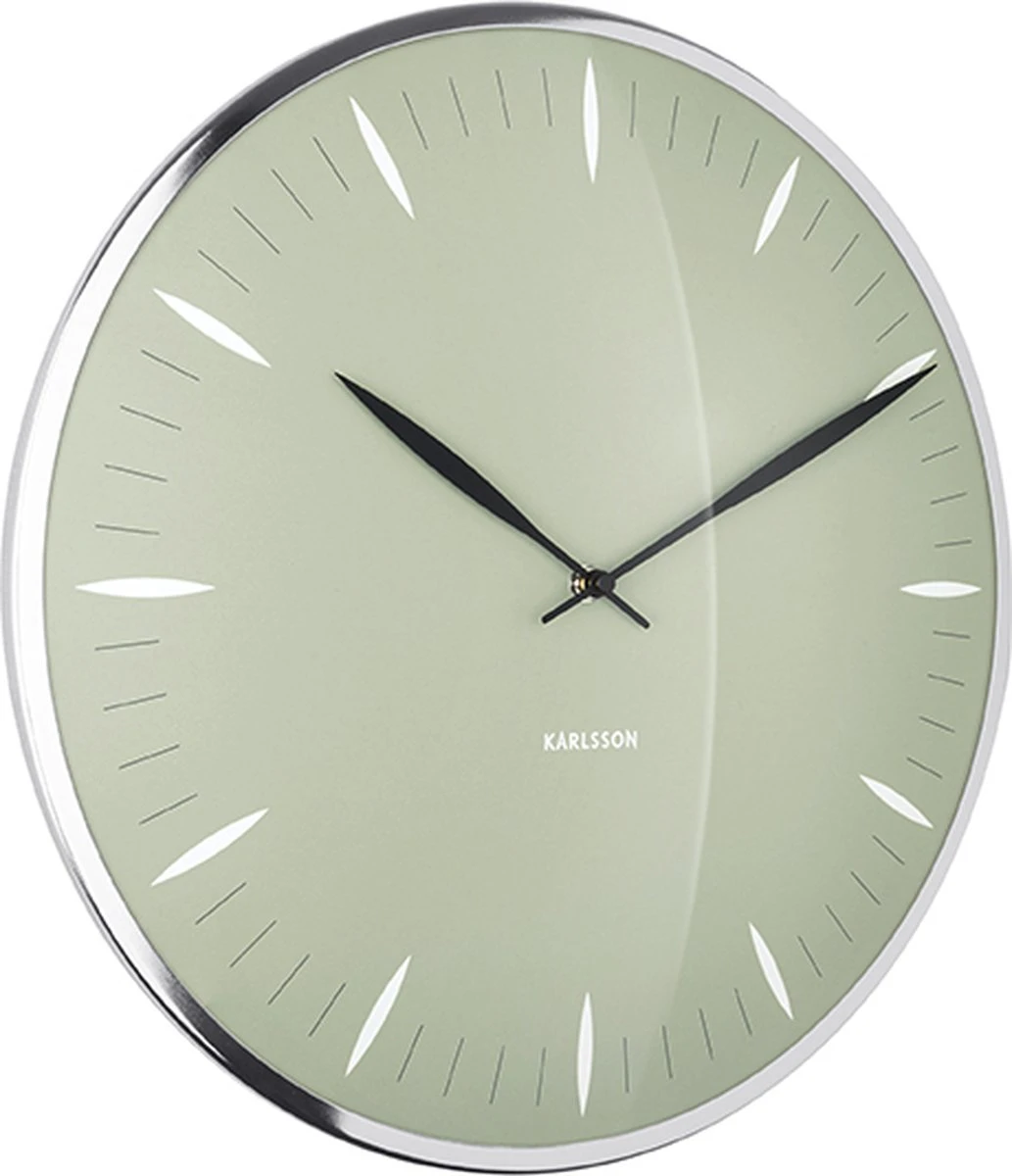 Karlsson Wandklok Leaf - Jungle Groen, Bol Glas - Ø40cm - Afbeelding 6