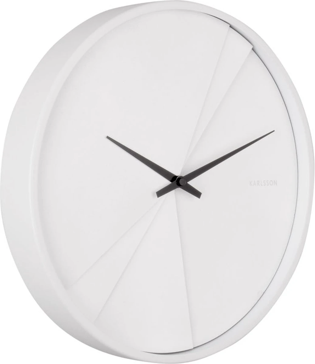 Karlsson Wandklok Layered Lines - Wit - Ø30cm - Afbeelding 2