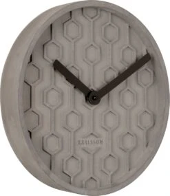 Karlsson Wandklok Honeycomb - Beton - Donkergrijs