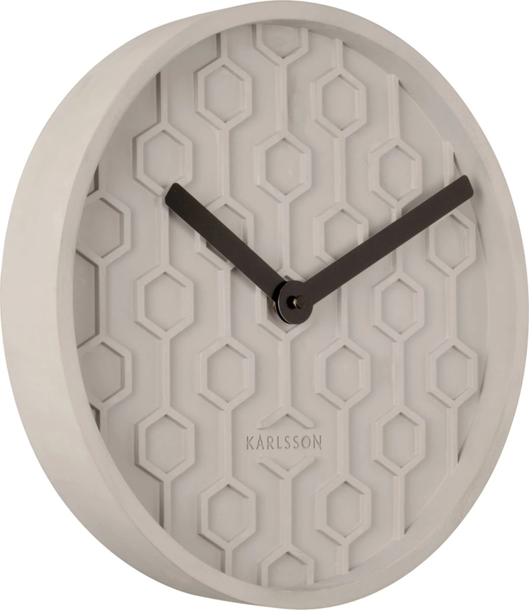 Karlsson Wandklok Honeycomb - Beton - Grijs - Afbeelding 2