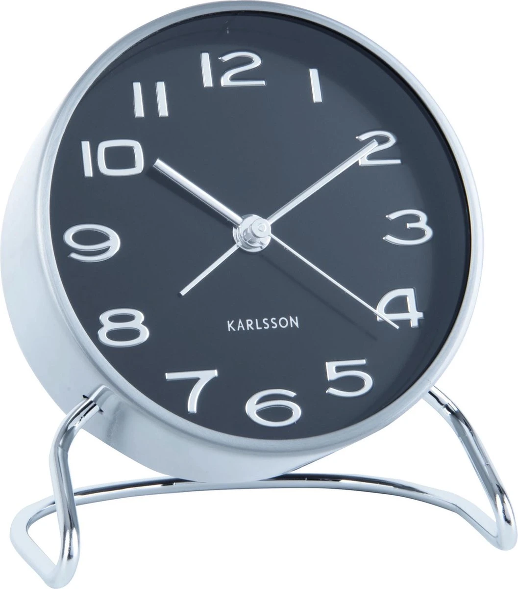 Karlsson Wekker Classical Numbers - Zwart - Ø9,5x11cm
