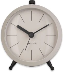 Karlsson - Wekker - Alarm Klok Button - Warm Grijs