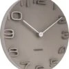 Karlsson Wandklok On The Edge - Warm Grijs Met Chromen Wijzers - Ø42cm