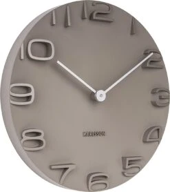 Karlsson Wandklok On The Edge - Warm Grijs Met Chromen Wijzers - Ø42cm