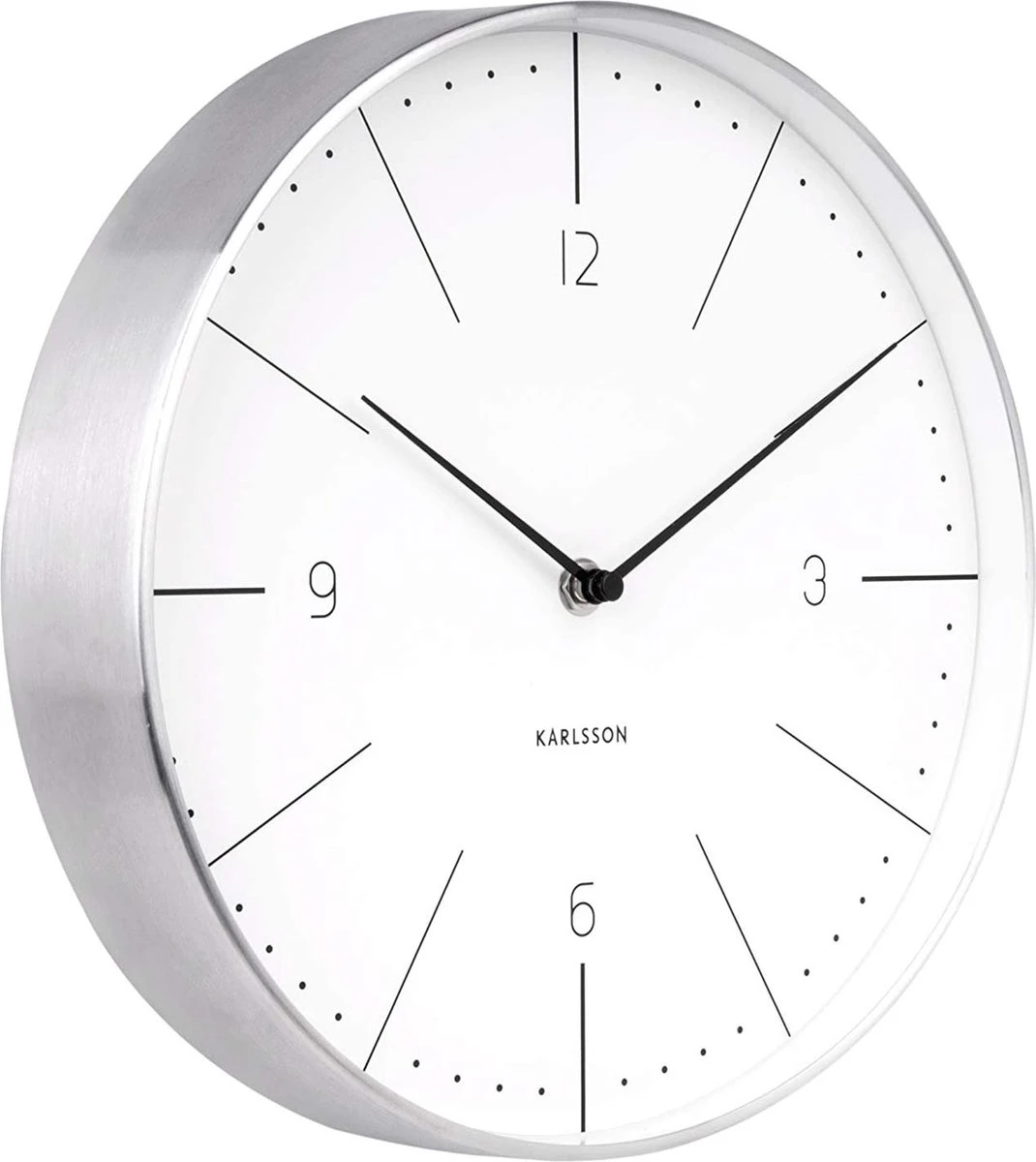 Karlsson - Normann - Wandklok - Metaal - Diameter 27,5 Cm - Wit - Afbeelding 2