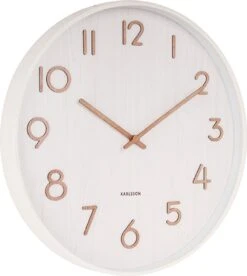 Karlsson Wandklok Pure - Wit Lindehout - Ø40cm