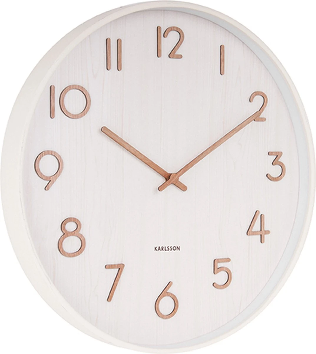 Karlsson Wandklok Pure - Wit Lindehout - Ø40cm