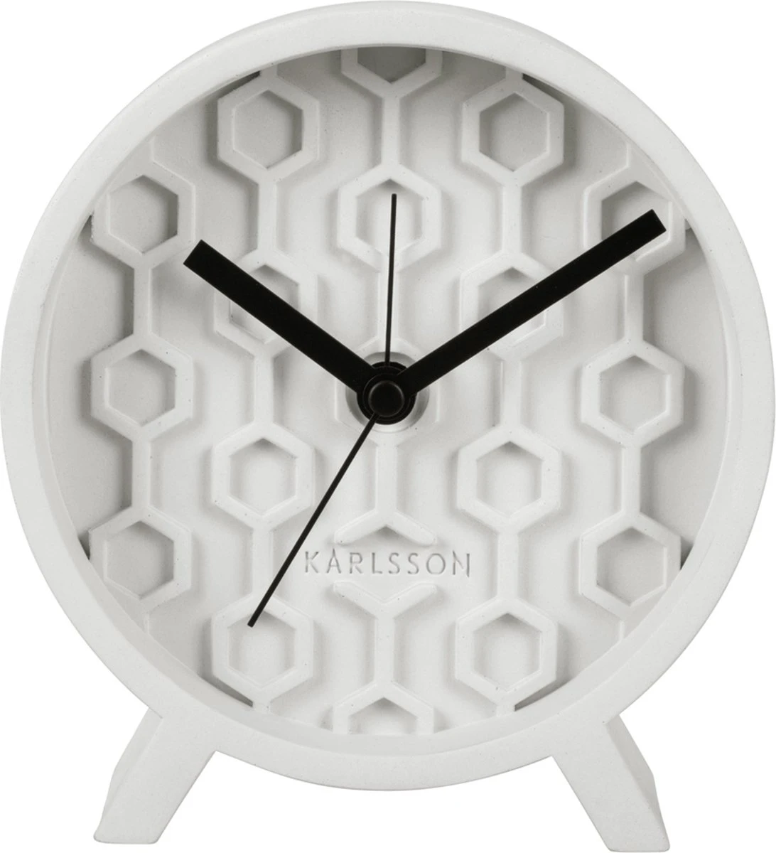 Karlsson Alarmklok Honeycomb - Beton - Wit - Afbeelding 2