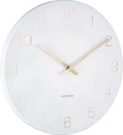 Karlsson Wandklok Charm - Gegraveerde Nummers - Wit - Ø35cm