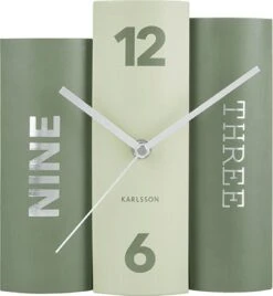 Karlsson Tafelklok Book - Groen Paper - 20x15x20cm