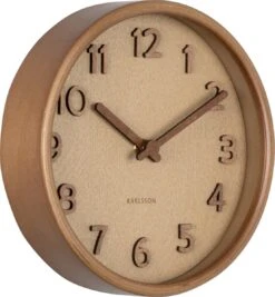 Karlsson Wall Clock Pure Wood Grain Small Sand Brown