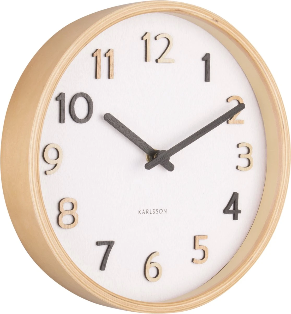 Karlsson Wandklok Pure Wood - Small - Nerven Multicolour - Ø22cm