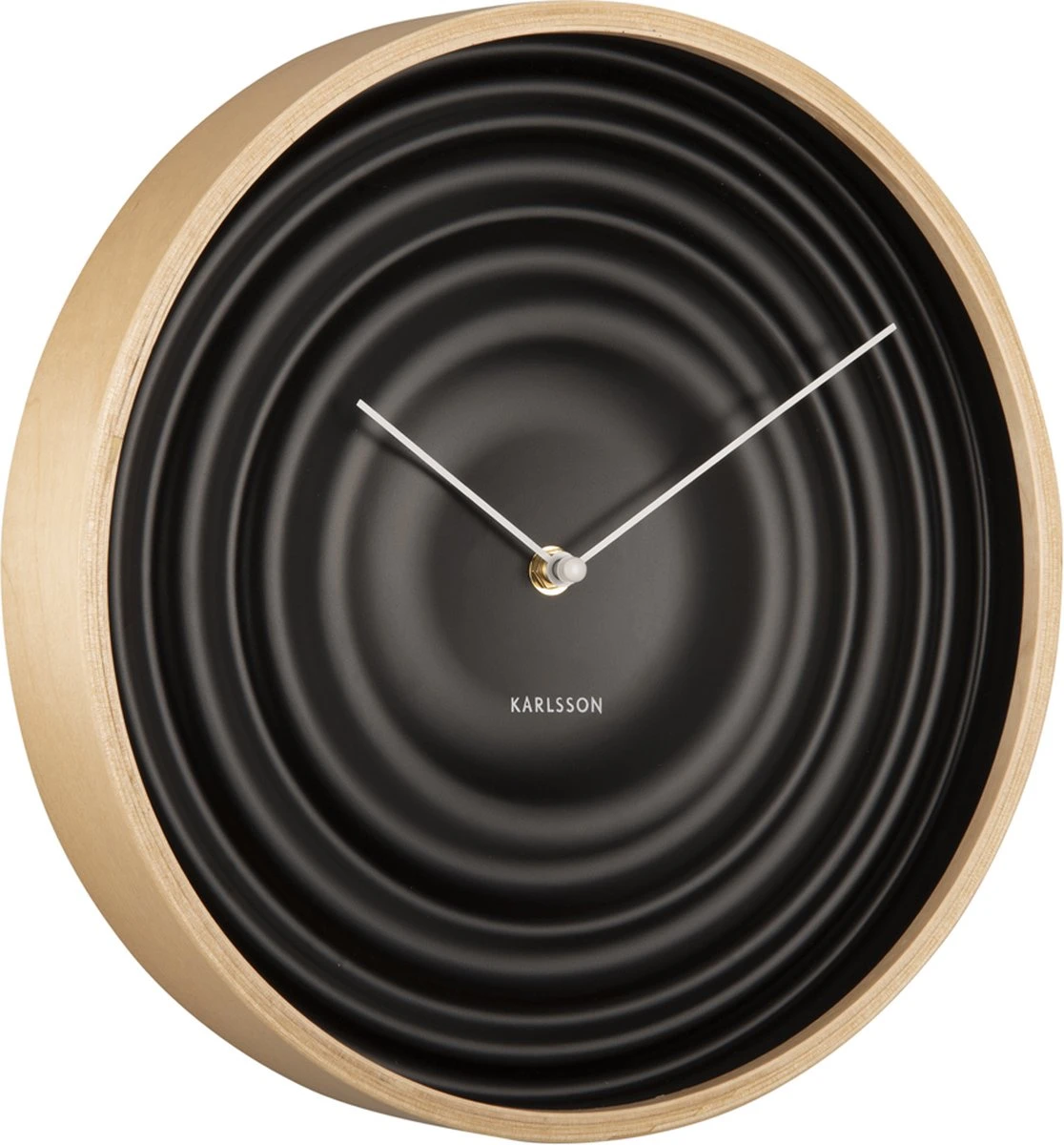 Karlsson Wall Clock Scandi Ribble Matt Black, Wood Case