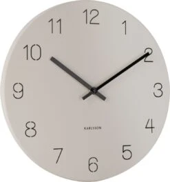 Karlsson Wandklok Charm - Gegraveerde Nummers - Warmgrijs - Ø35cm