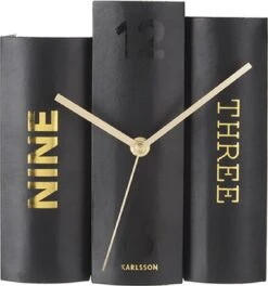 Karlsson - Tafelklok - Boek - Zwart - Papier - 20x15x20cm