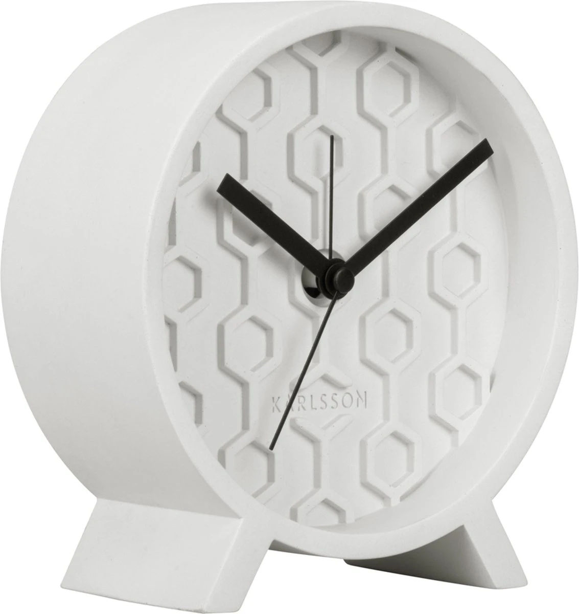 Karlsson Alarmklok Honeycomb - Beton - Wit