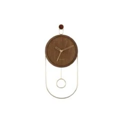 Karlsson - Wall Clock Swing Pendulum Dark Wood Veneer