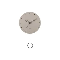 Karlsson - Wall Clock Studs Pendulum Wood Warm Grey