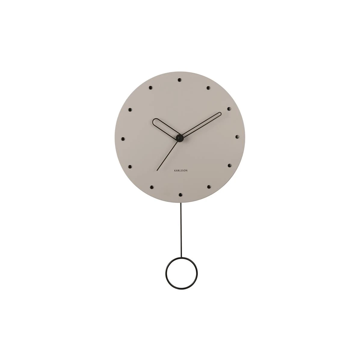 Karlsson - Wall Clock Studs Pendulum Wood Warm Grey