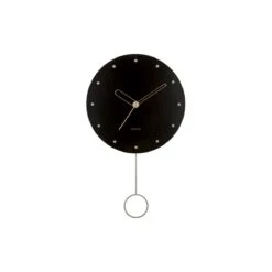Karlsson - Wall Clock Studs Pendulum Wood Black