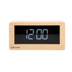 Karlsson - Table Clock Boxed LED Light Wood Veneer