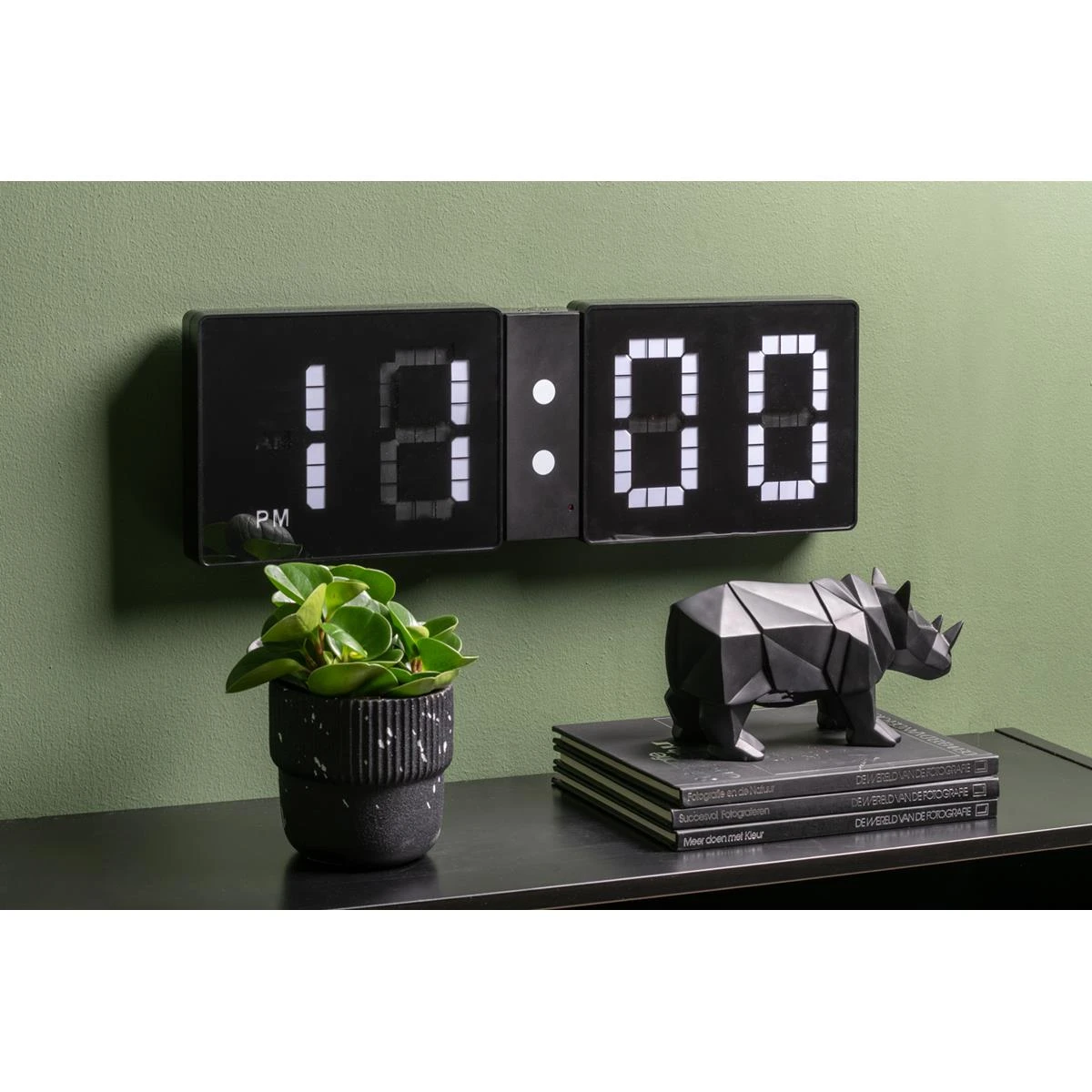 Karlsson - Wall Clock LED Look Flip Black - Afbeelding 2