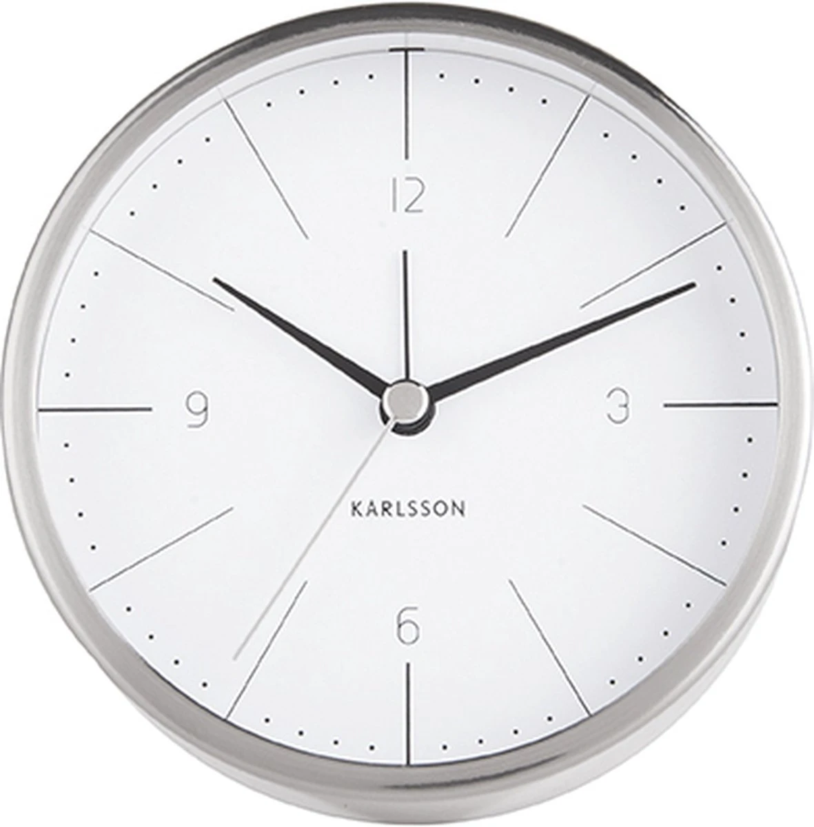 Karlsson Alarmklok - Normann - Geborsteld Staal - Wit - Afbeelding 2