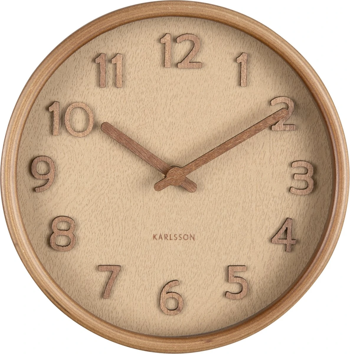 Karlsson Wall Clock Pure Wood Grain Small Sand Brown - Afbeelding 4