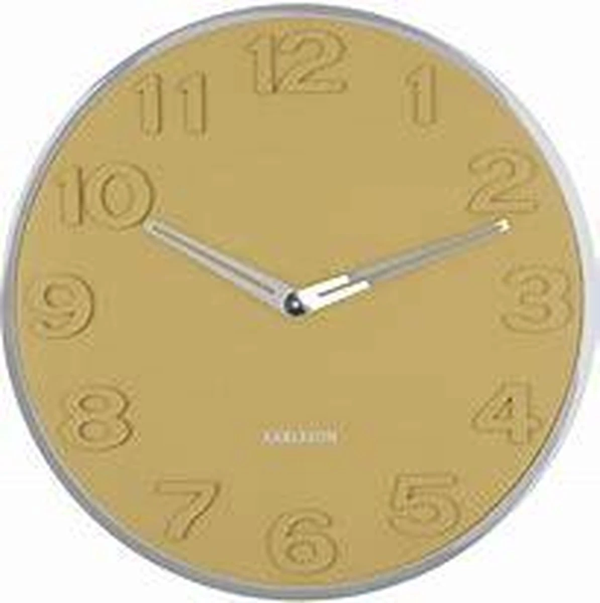 Karlsson Wandklok New Original Numbers - Mosterdgeel - Ø30cm - Afbeelding 8