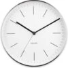 Karlsson Wandklok Minimal - Wit, Nikkel Behuizing - Ø27,5cm