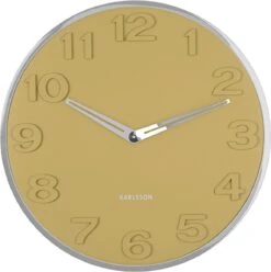 Karlsson Wandklok New Original Numbers - Mosterdgeel - Ø30cm