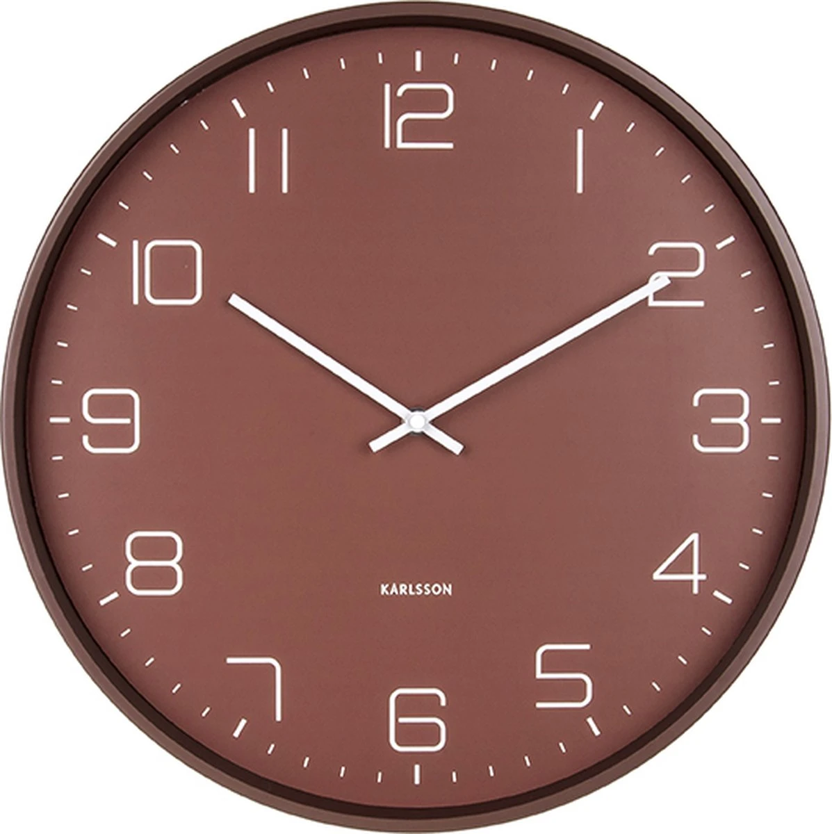 Karlsson Wandklok Lofty - IJzer Mat Warm Rood, - Ø40cm - Afbeelding 2
