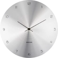 Karlsson Wall Clock Dome Disc Metal Silver