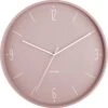 Karlsson Wandklok Numbers & Lines - IJzer Mat Roze - Ø40cm