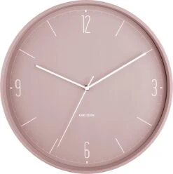 Karlsson Wandklok Numbers & Lines - IJzer Mat Roze - Ø40cm