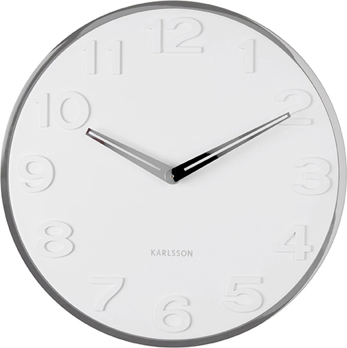 Karlsson Wandklok New Original Numbers - Wit - Ø30cm - Afbeelding 8