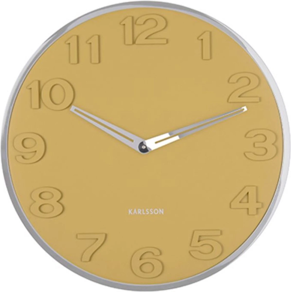 Karlsson Wandklok New Original Numbers - Mosterdgeel - Ø30cm - Afbeelding 6