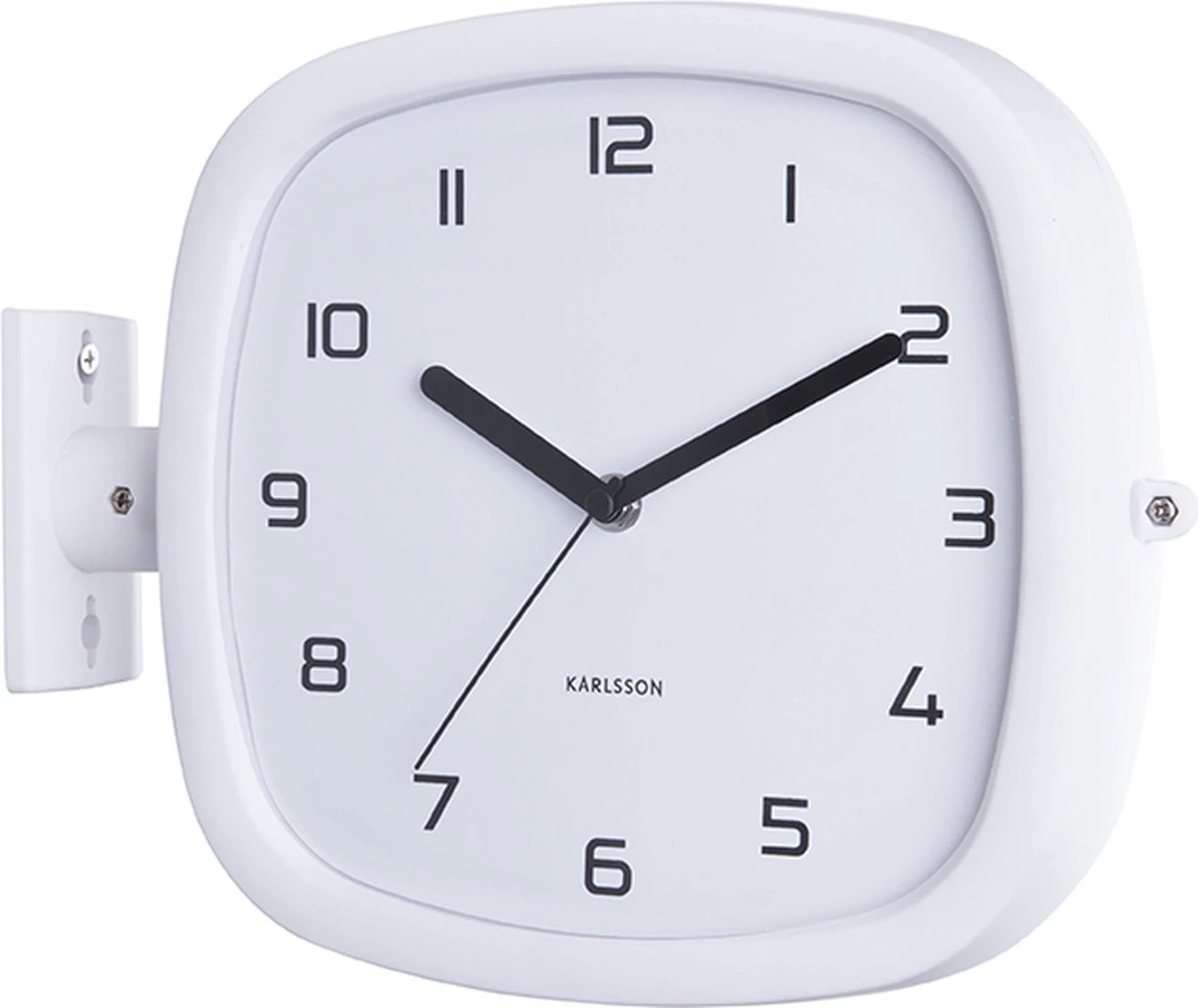 Karlsson Wandklok Doubler - Rubberized Wit - 29x24,5x9,5cm - Afbeelding 8
