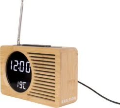 Karlsson Alarmklok Retro - Radio - Bamboe
