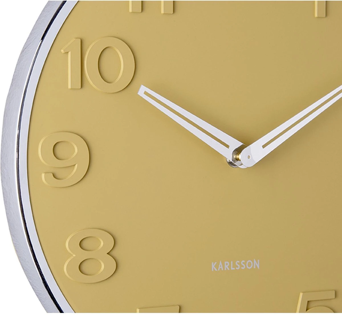 Karlsson Wandklok New Original Numbers - Mosterdgeel - Ø30cm - Afbeelding 5
