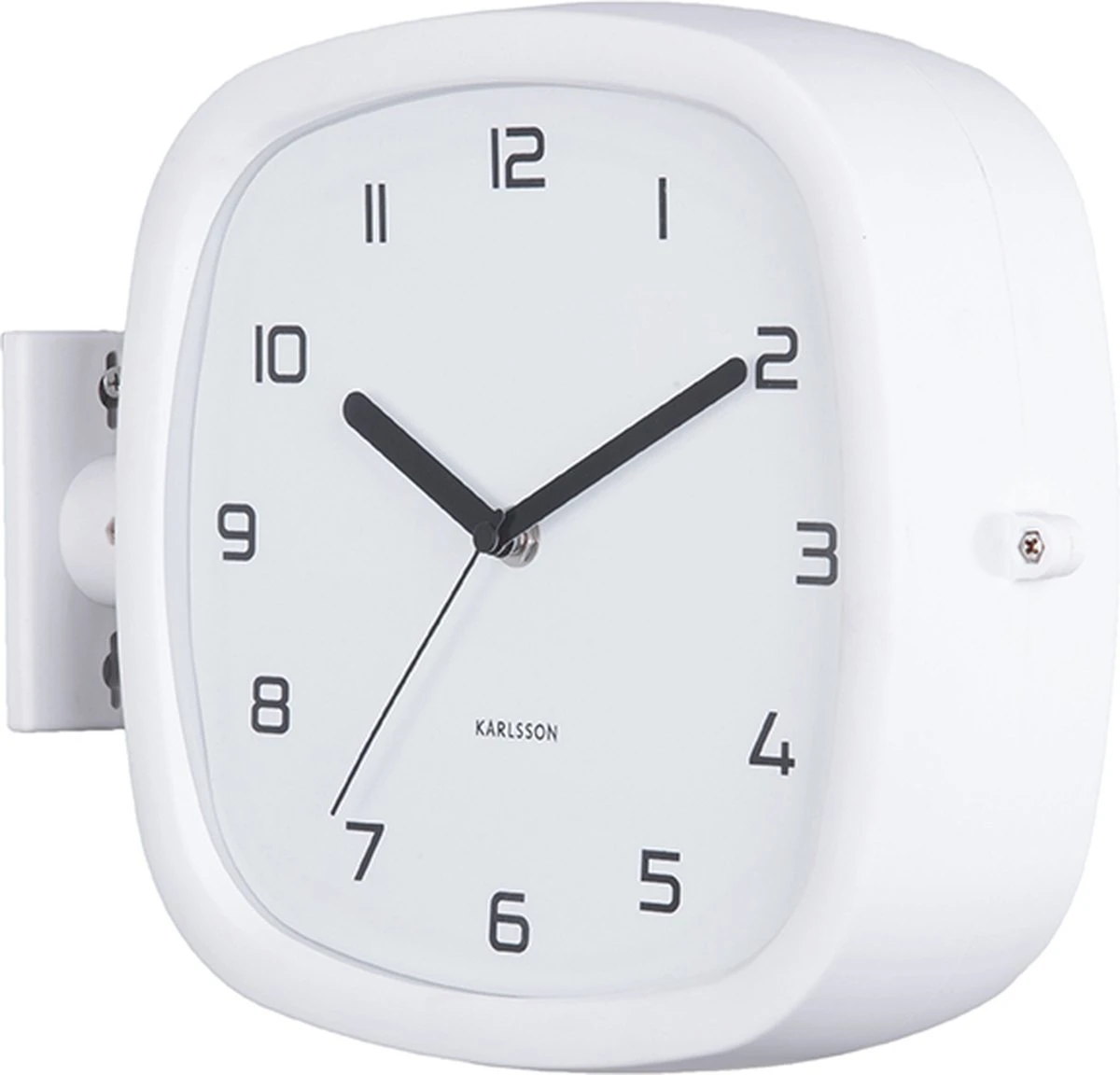 Karlsson Wandklok Doubler - Rubberized Wit - 29x24,5x9,5cm