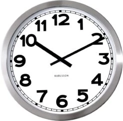 Karlsson Station Numbers - Klok - Rond - Metaal - Ø50 Cm - Wit