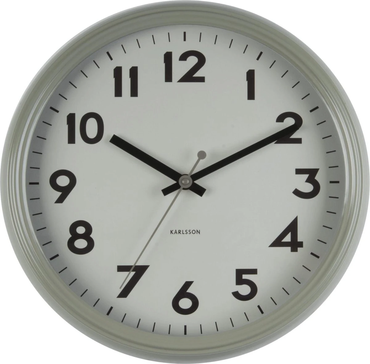 Karlsson Wandklok Badge Metaal - Kleur - Grijs