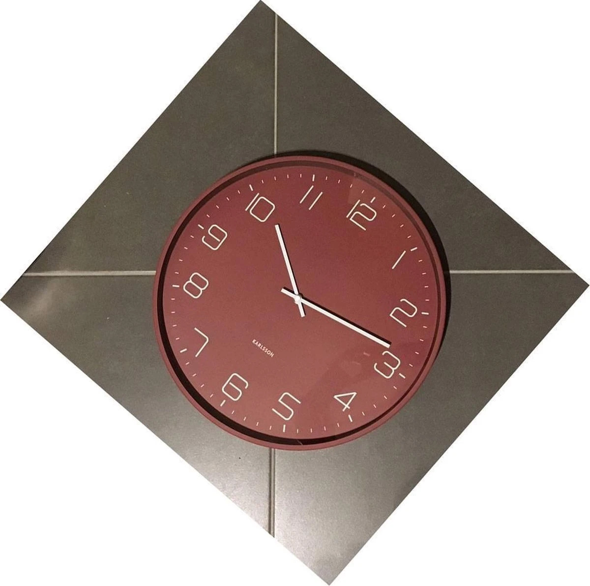Karlsson Wandklok Lofty - IJzer Mat Warm Rood, - Ø40cm - Afbeelding 4