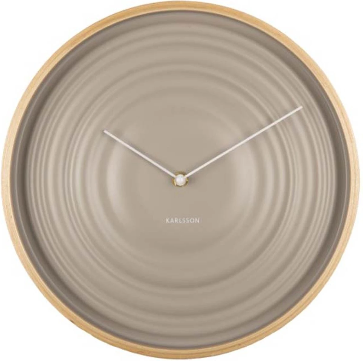 Karlsson Wandklok - Scandi Ribble - Mat - Warm Grijs - Houten Kast - Afbeelding 3